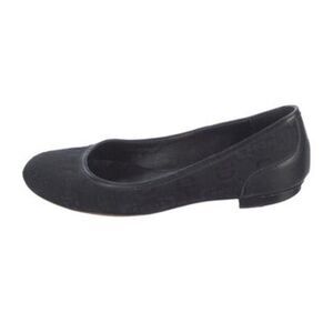 Gucci Authentic Solid Black Canvas Round Toe Ballet Flats 5